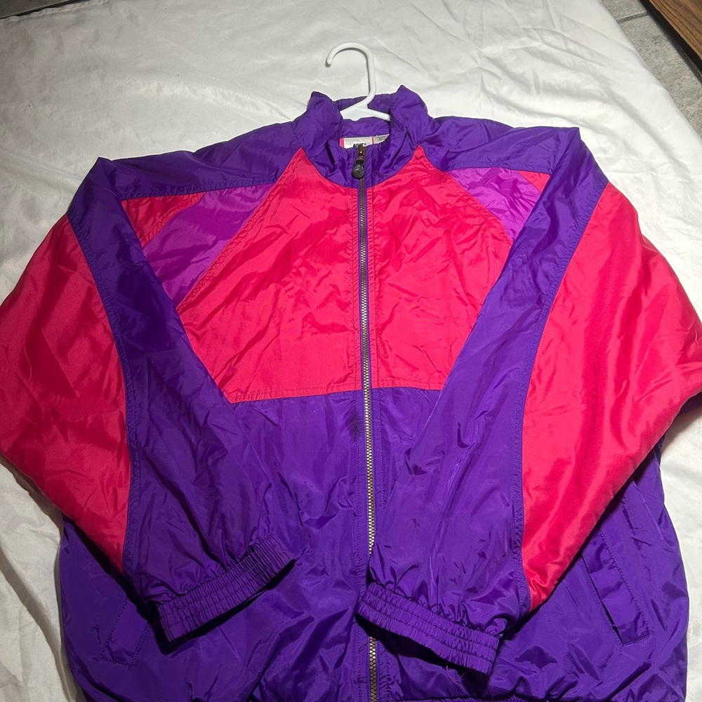 Vintage 90s Nike Colorblock Windbreaker Purple Pink Size M – Small Stain